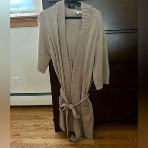 Banana Republic Merino Wool long duster- with pockets and a hood